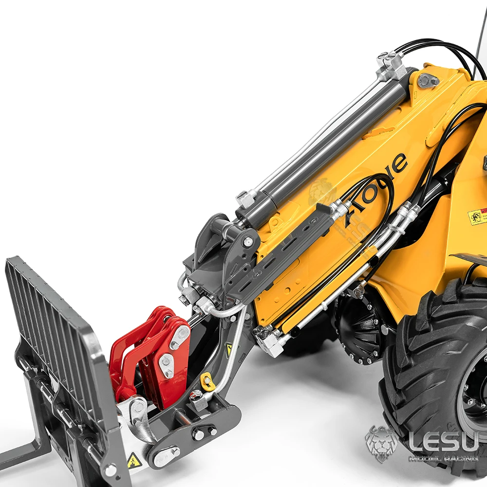 New LESU Aoue AT1050 RC Loader 1/14 Hydraulic Metal Machine Model with Telescopic Arm Fork ST8 Remote Control Car RC Toy 3