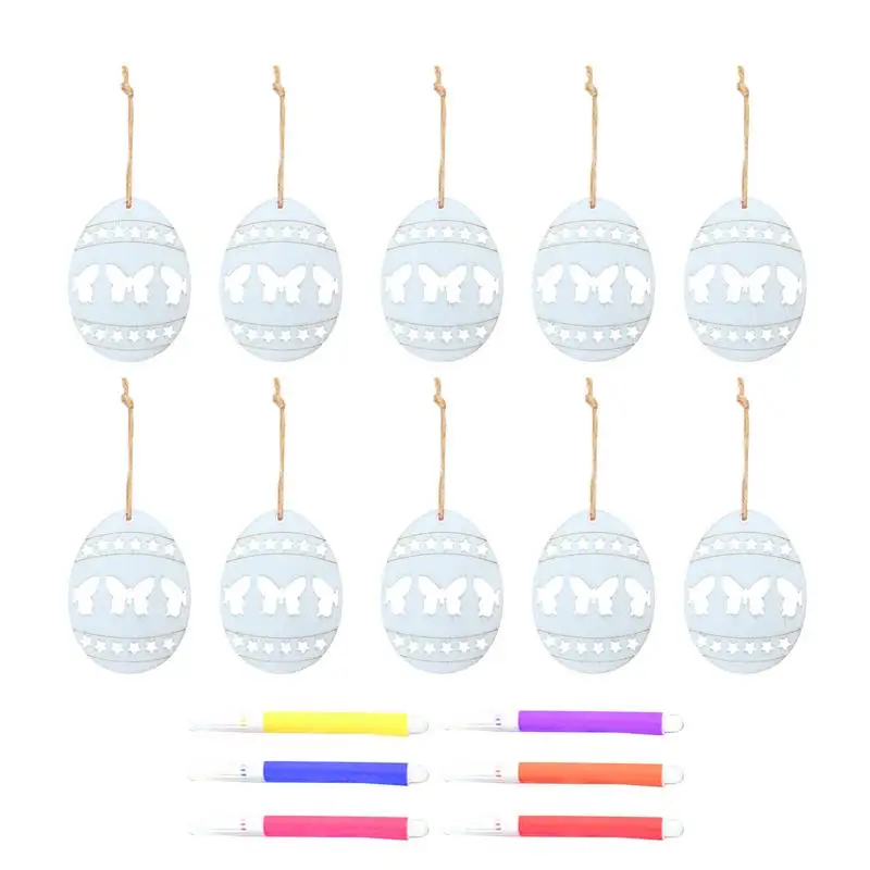 

Деревянные Подвески ручной работы в виде яйца-кролика