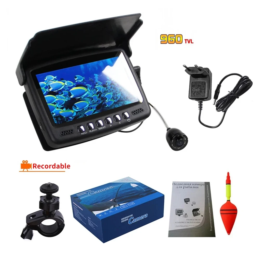 

Video Fish Finder with Record Function 4.3 Inch IPS LCD Monitor Underwater Ice Fishing Camera for Winter Lake/Boat 15/30m Cable