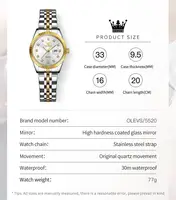 OLEVS 5526 Quartz Elegant Dress Wristwatch Luxury Stainless Steel Waterproof Watch For Women Date Display Original Woman Watches 2