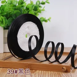 Luxurious Silk Satin Ribbon - 25 Yards of 1/4'' Single Face for Elegant Decor & Crafting (Black)