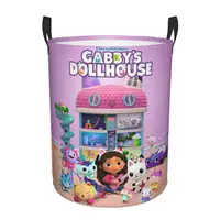 Custom Gabbys Dollhouse Laundry Basket Foldable Large Clothes Storage Bin Pandy Paws Gabby Mermaid Cat Baby Hamper 1