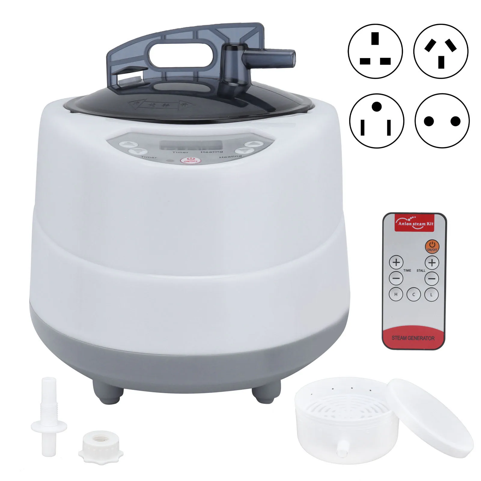 1000W Household Sauna Steamer Pot 2.0L Portable Sweat Spa Steam Pot for Body Detox 6