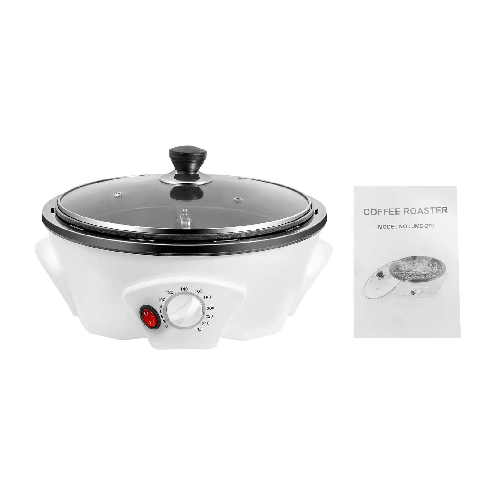 1200 W kommerzieller Kaffeebohnenröster 220–240 V elektrische Röstmaschine für Kaffeebohnen, Nüsse, Erdnüsse, Cashew für den Heimgebrauch – Detail 12