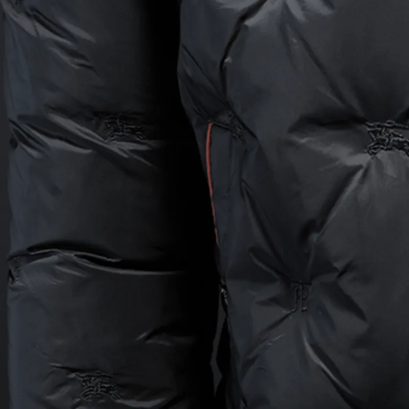 Veste courte en duvet de canard brillant à col rond pour hommes, vêtements épais, streetwear chaud, noir, hiver, 2024