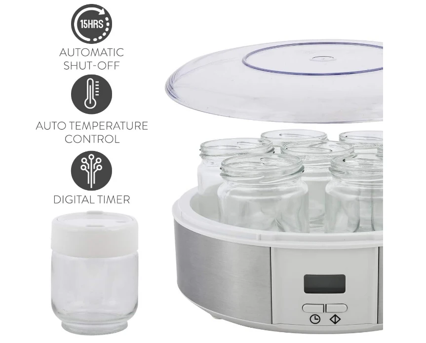 Yogurt Maker - Automatic Digital Yogurt Maker Machine with Set Temperature - Includes Reusable Glass Jars 3