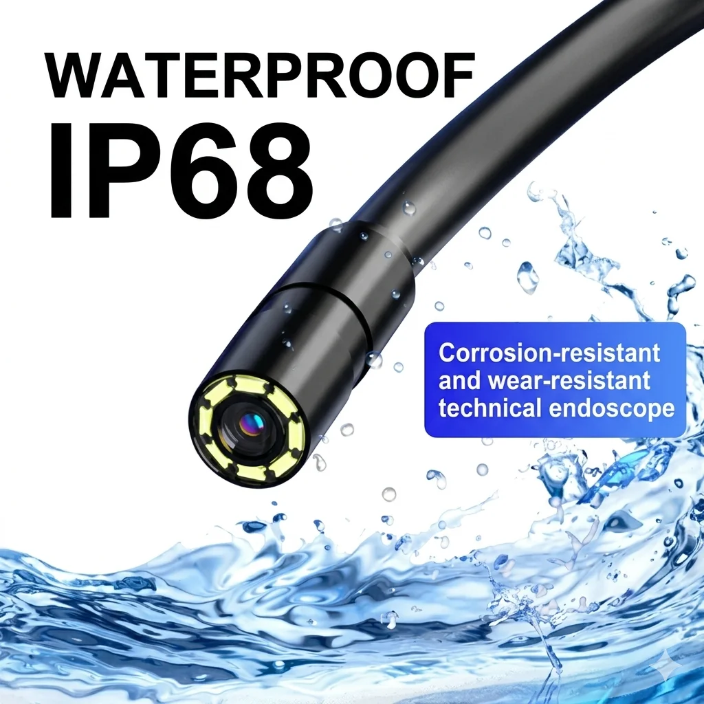 3MP Industrial Endoscope Camera Single/Dual Lens Mini Inspection Camera for Iphone Waterproof Pipeline Borescope Type C 5