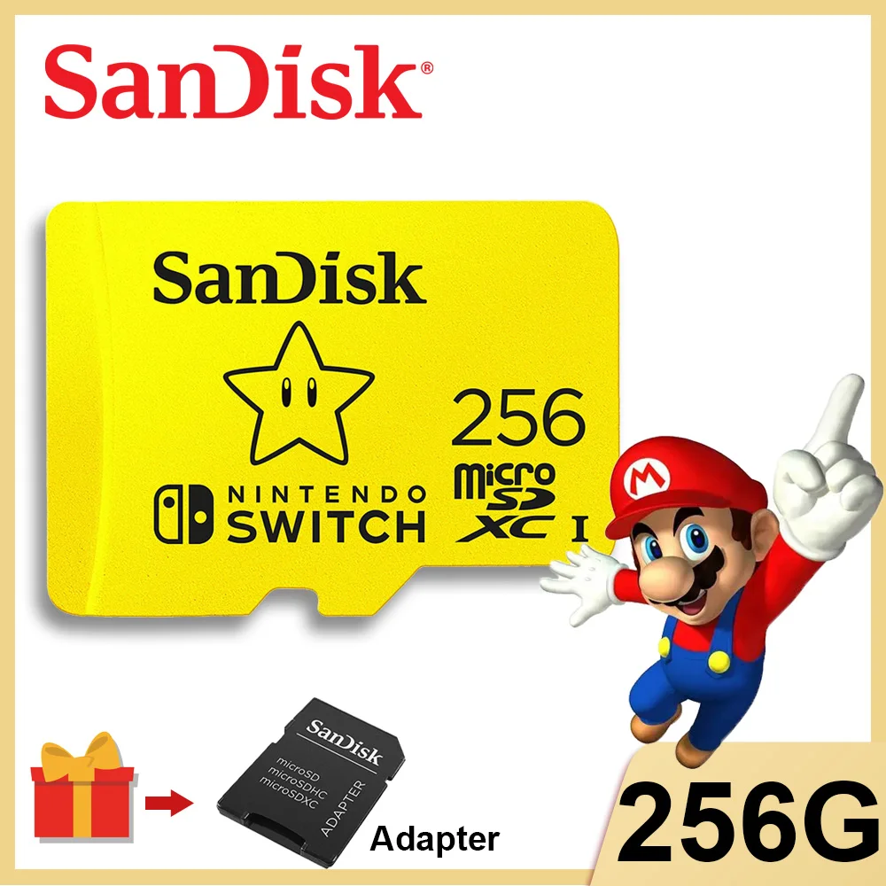 SanDisk-Carte Micro SD 512 Go 256 Go 128 Go 64 Go, microSDXC UHS-I U3 4K HD  Rouge Bleu Jaune Carte Mémoire TF pour Nintendo Switch - AliExpress