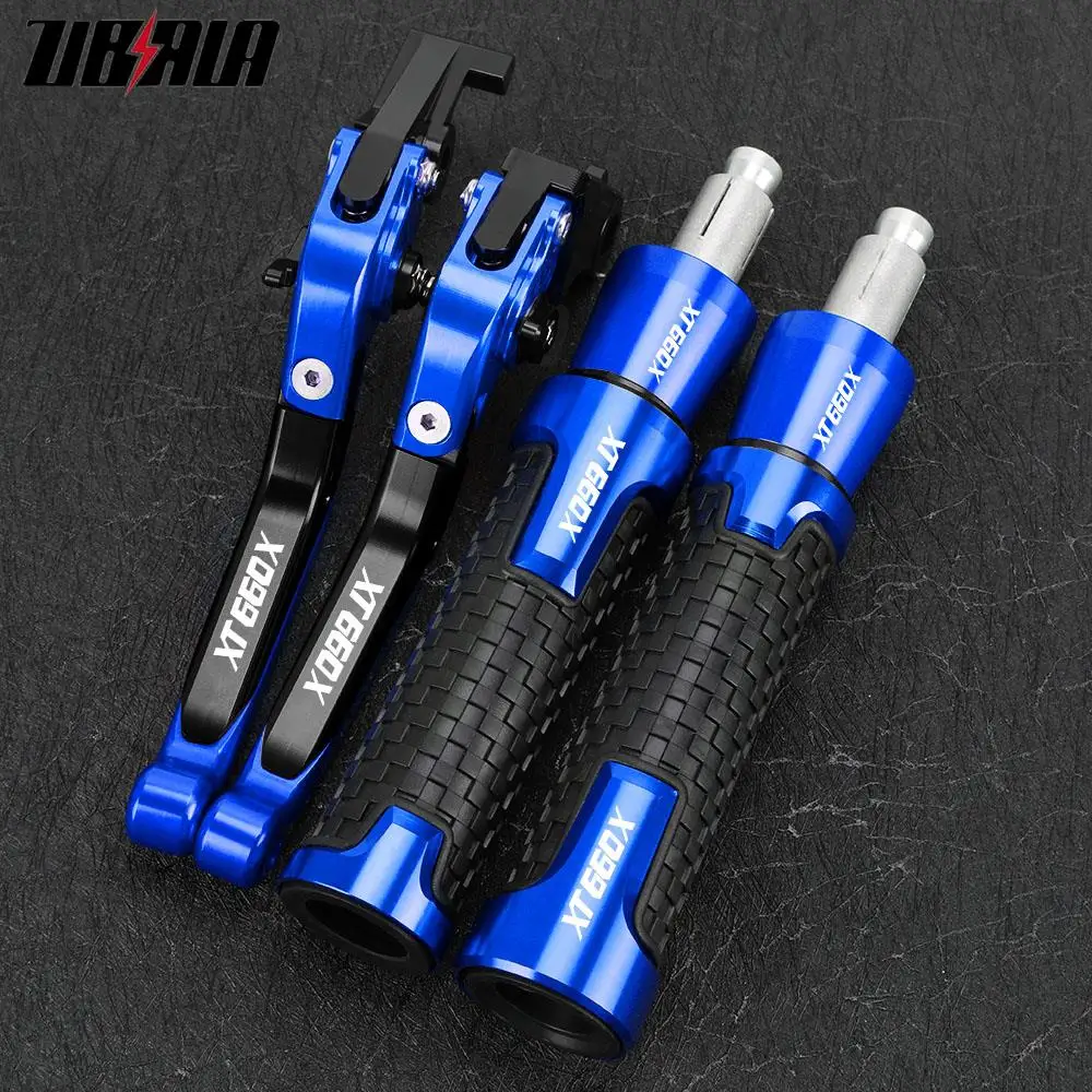 

Motorcycle Extendable Brake Clutch Levers Handlebar Handle Grips Ends Caps Accessories For YAMAHA XT660X XT 660X XT660 2004-2016