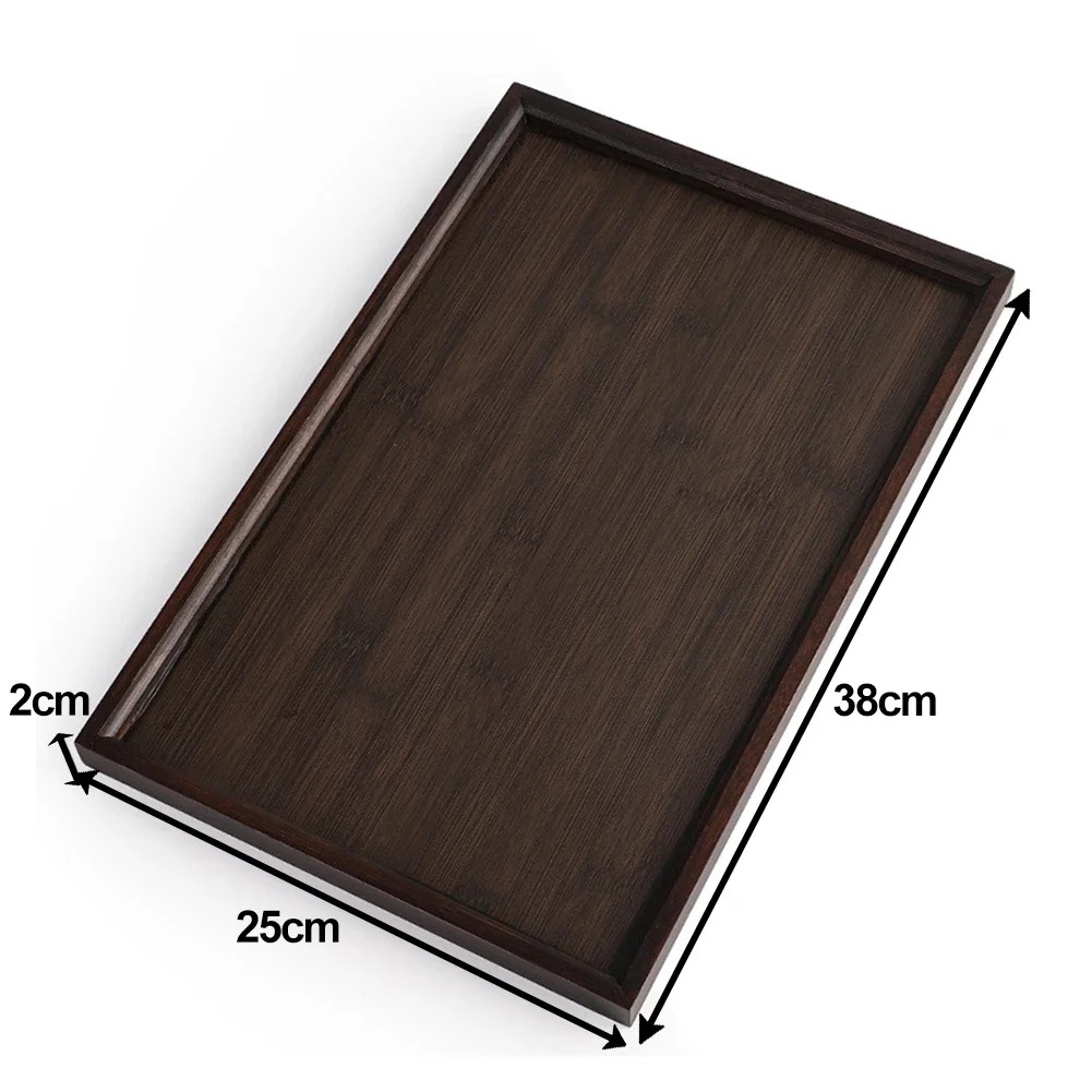 Wooden Bamboo Serving Tray Rectangular Tableware Food Tray For Kitchen Dinners Party Water Cup Fruit Food Bread Sundries