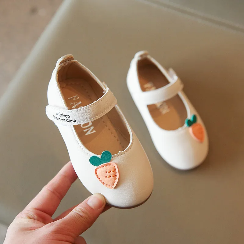 

Size 21-35 Girls Princess Leather Shoes 2023 Spring Autumn Korean Style Baby Girl Soft Sole Single Shoes Childrens Casual Shoes