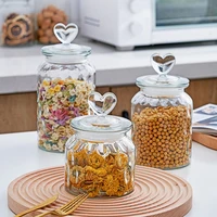 Transparent Sealed Jar Glass Bottle Kitchen Storage Box Food Grade Transparent Jar Miscellaneous Grain Snack Tea Storage Jar 1