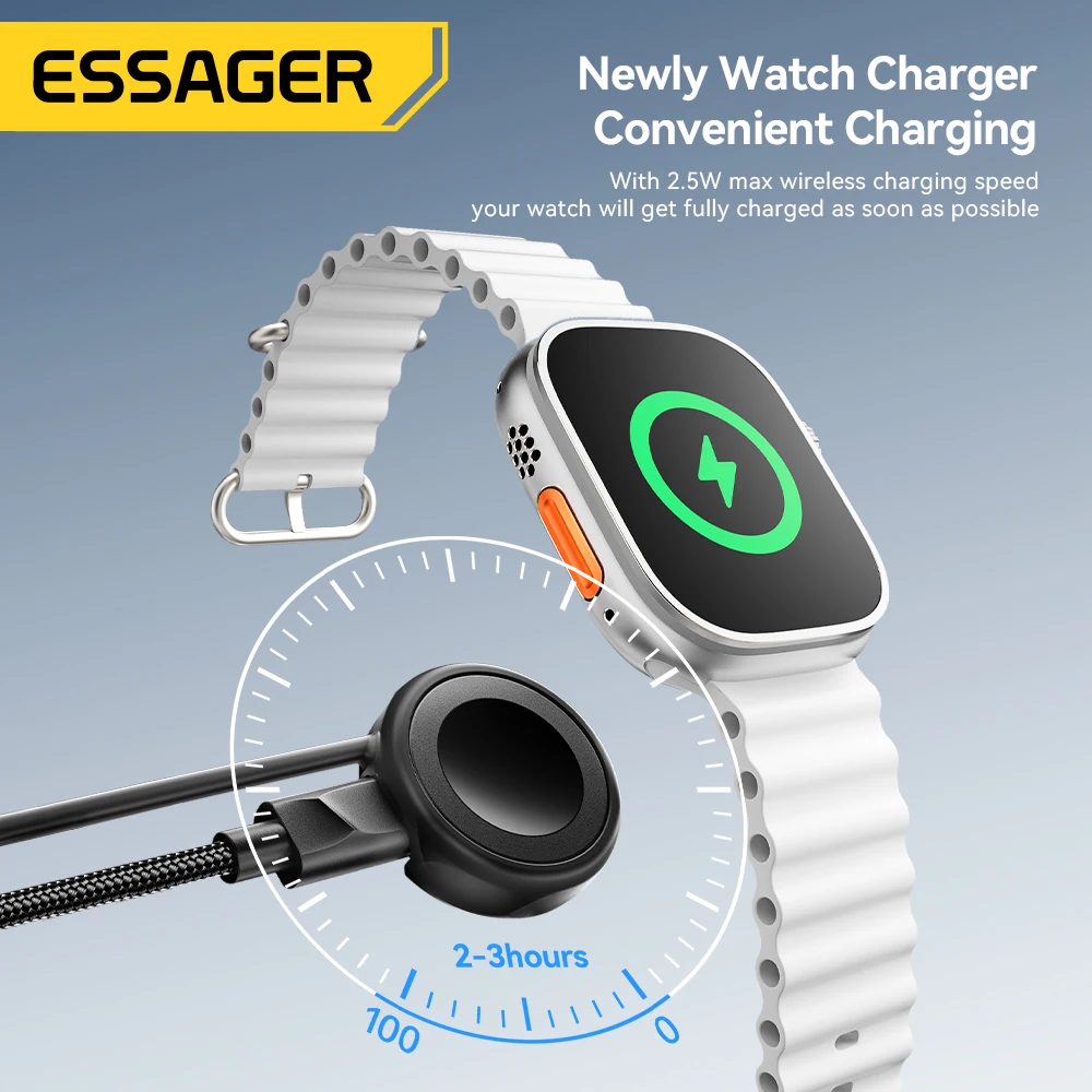 Essager 5-in-1 USB-A/Type-C to Type-C/Lighting/Watch PD 65W Fast Charging For iPhone16 15 14 Xiaomi MacBook iPad Tablet Laptop﻿