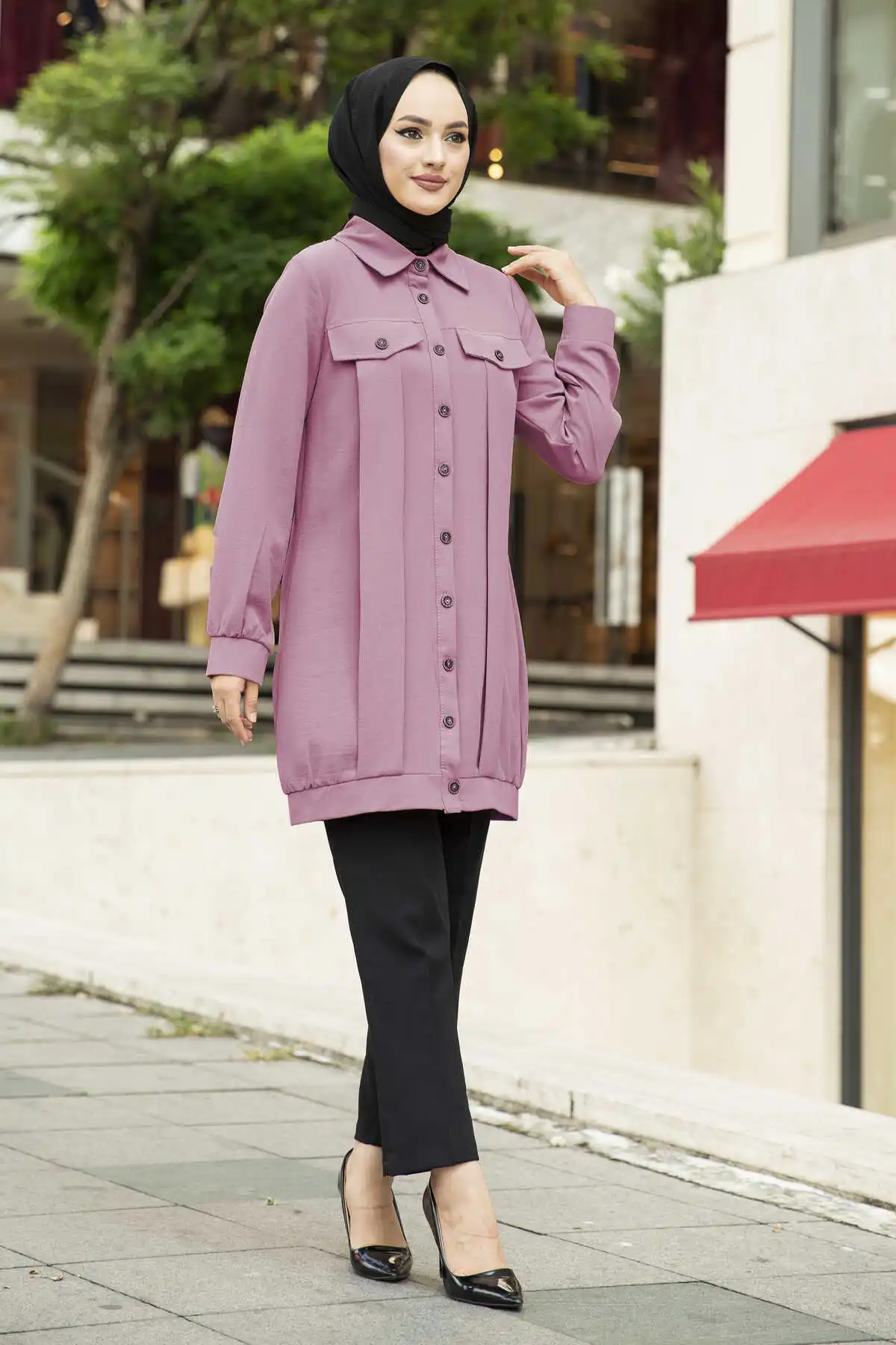 

Передняя Кнопка Tunik Cap грязно-розовый