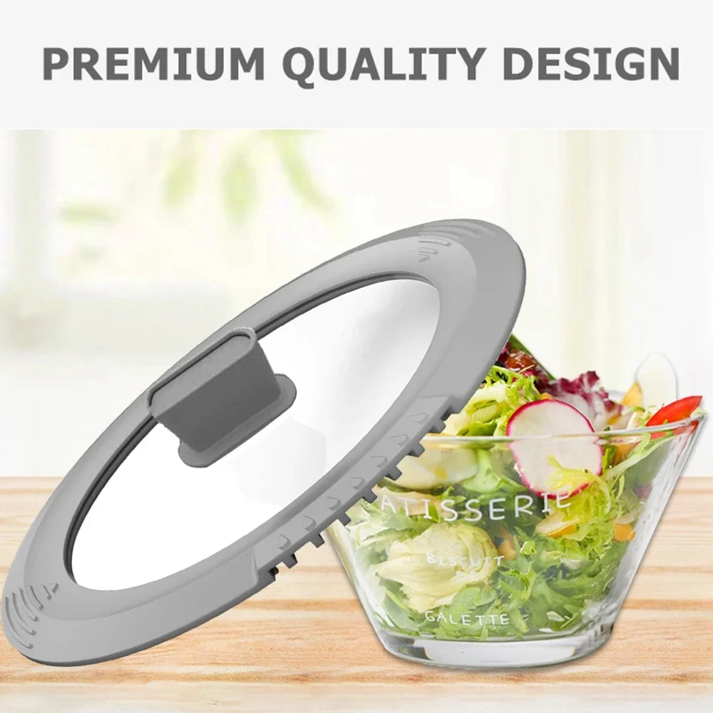 Tempered Strainer Lid for Cooking Pot Soup Pot Heat Resistant Rim Glass Universal Pan Pour Water Microwave Safe Fit 8-9.5in