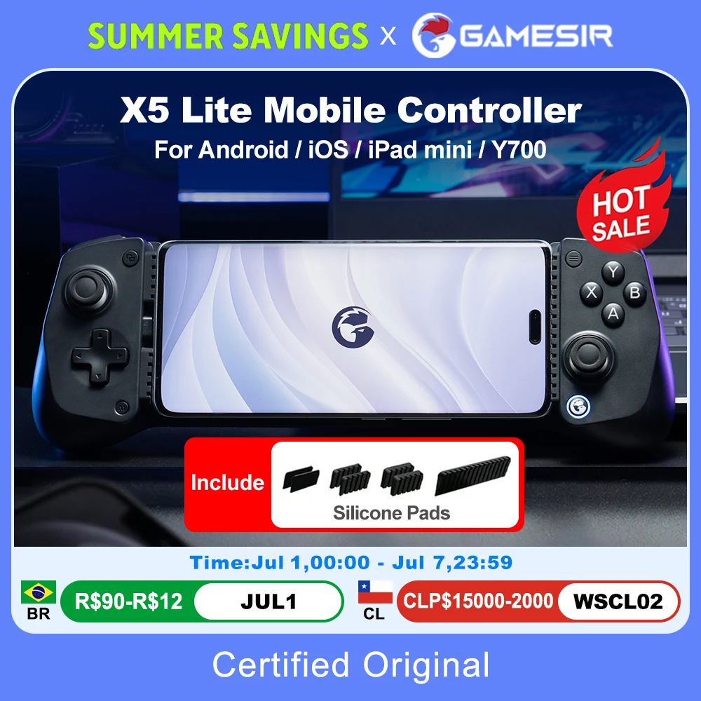 GameSir X5 Lite Mobile Gaming Controller Phone Gamepads for iPhone 16 15 Series IOS iPad Mini Y700 Android Tablet Controle