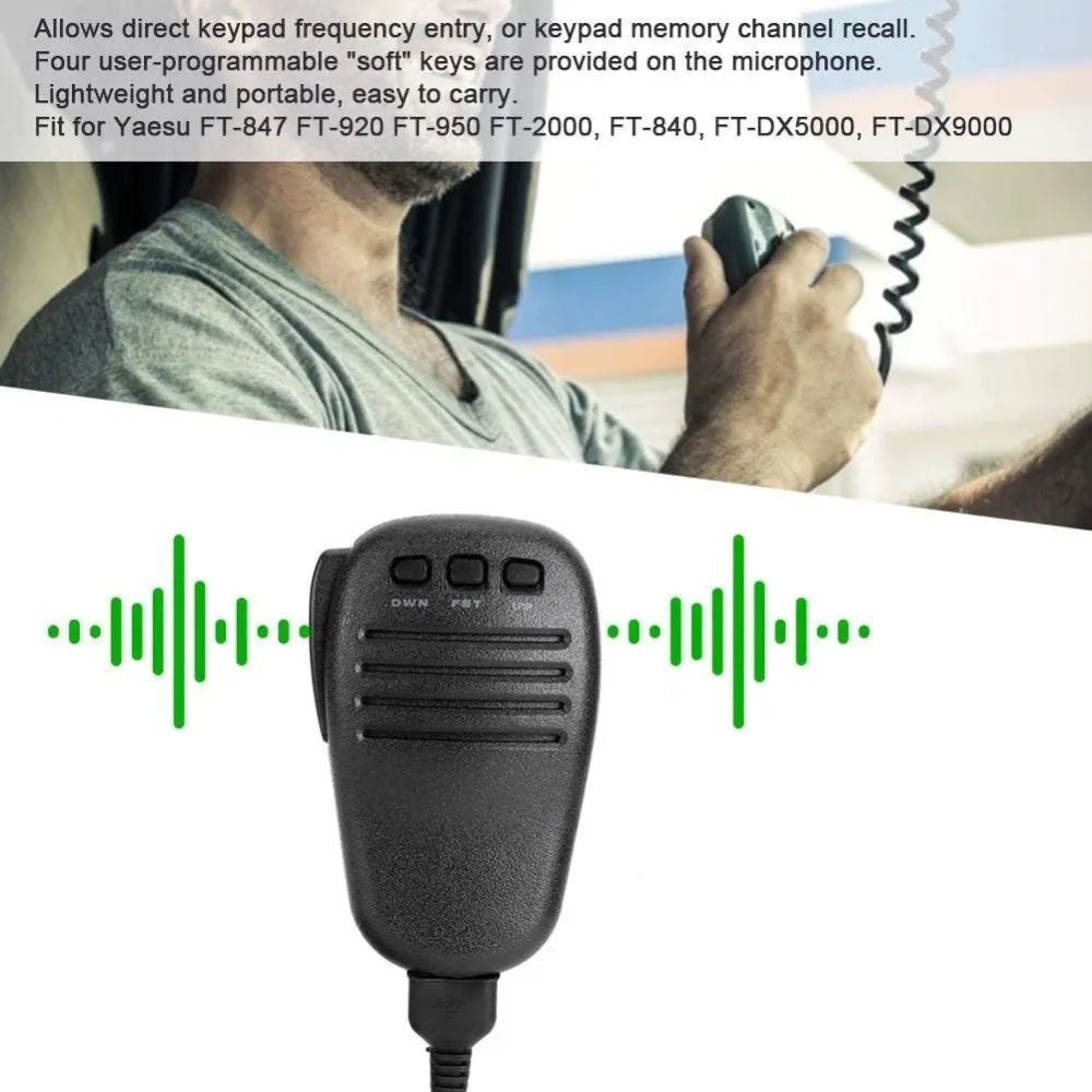 스피커 마이크 Yaesu FT840 FT990 FT847 FT920 FT950 FT2000 FTDX5000MP FTDX9000 MH-31 MH-31B8용 8핀 핸드헬드 마이크