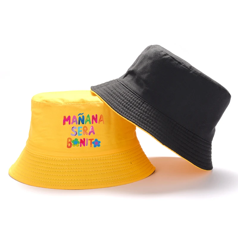 Sombrero de pescador con estampado de Manana, gorra de pescador con estampado de Karol G, transpirable, para pareja con visera, Reversible, Bob Panamá, novedad