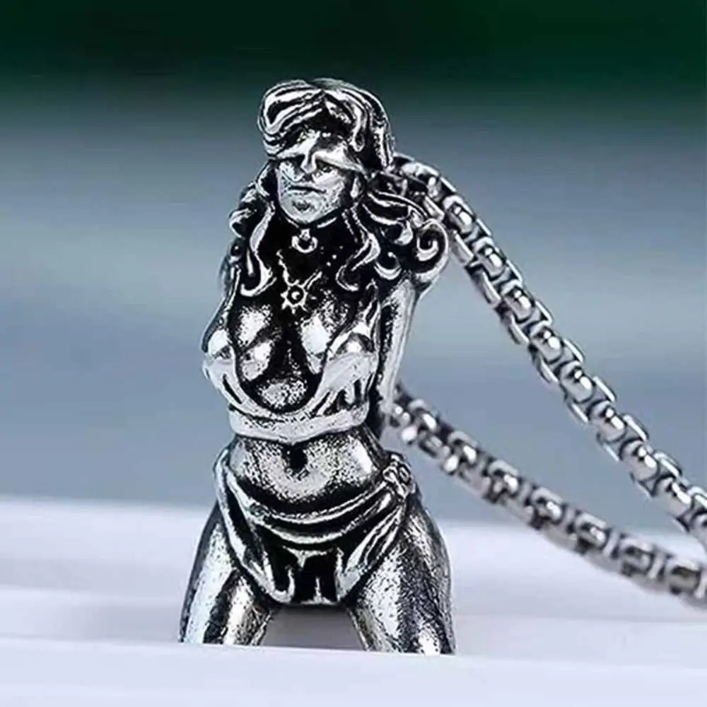 

Creative Design Suffering Goddess Pendant Necklace Silver Sexy Silver Statement Necklace Jewelry Accessories Vintage