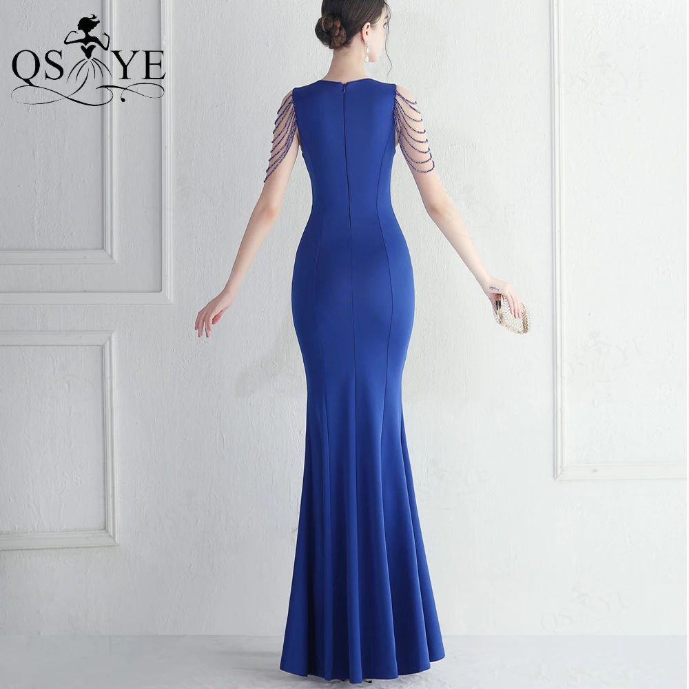 simple blue evening dress from elliotclaire.com | Evening dresses prom,  Long sleeve evening dresses, Bridal dresses online