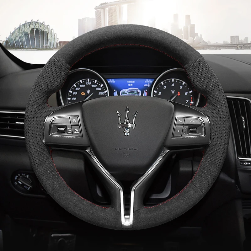 

DIY Hand-Stitch Suede Car Steering Wheel Cover for Maserati Ghibli Levante Quattroporte GT Interior Auto Accessories
