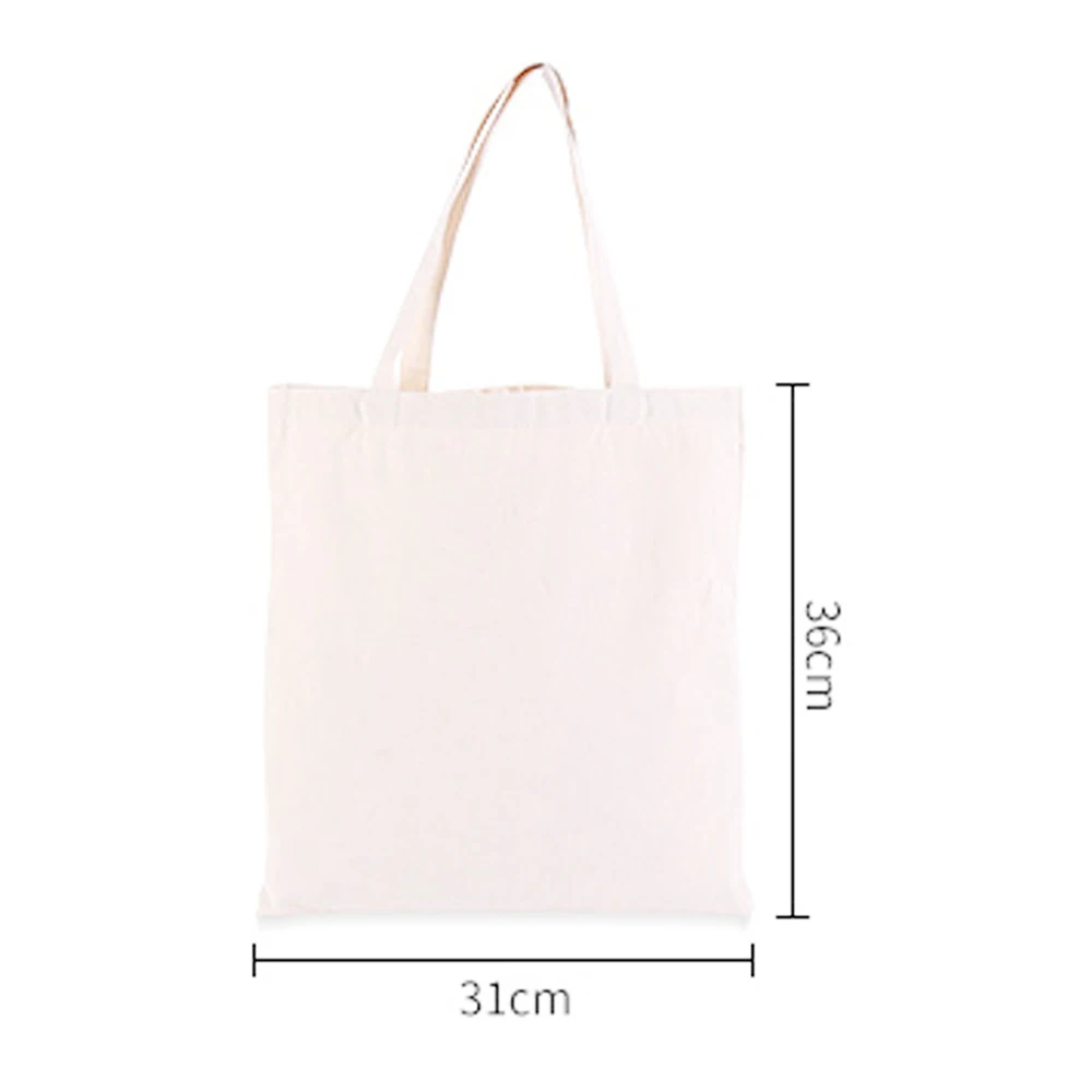 10pcs 보관 가방 승화용 빈 캔버스 토트 백, DIY 사용자 정의 빈 토트 백 재사용 가능한 쇼핑백