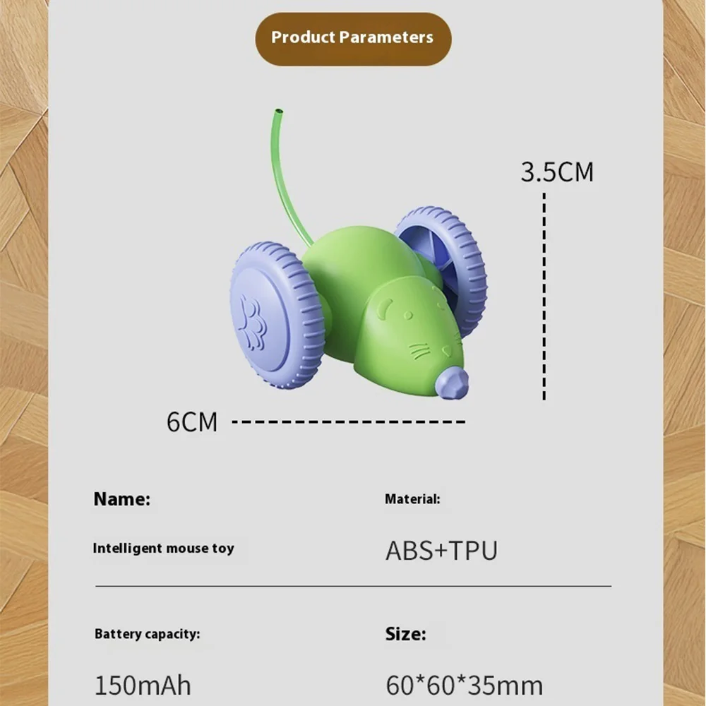 Electric Mouse Car Pet toys Interactive Cat Toy Rechargeable Automatic Teaser with Intelligent Obstacle Avoidance Pet Products 6