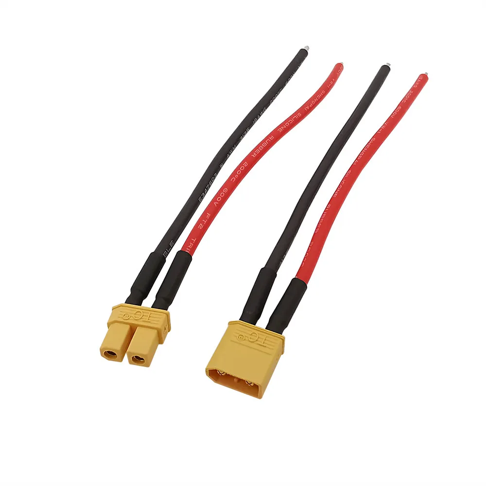 100mm XT60 XT90U XT30U XT60H XTR30U RC Batterie Kabel Stecker Männlich und Weiblich Stecker Mit 10AWG/12AWG/16AWG/18AWG Silizium Draht – Detail 3