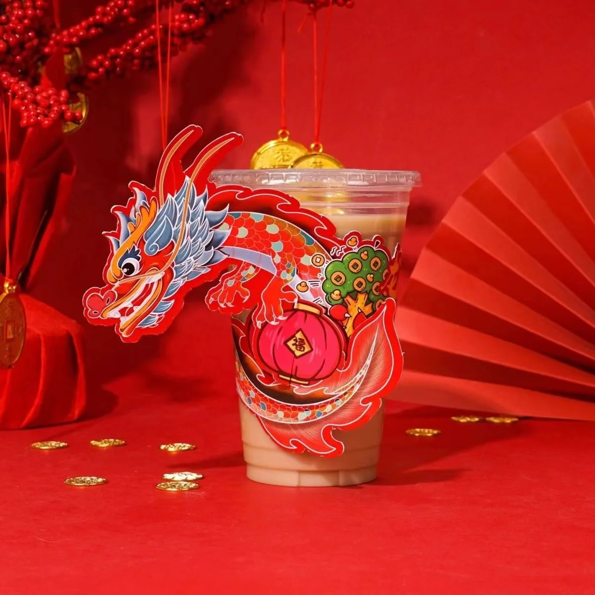 

INS Creative Dragon Irregular Cup Sleeve Disposable Milk Coffee Drinks Cup Decorations Accessories Applicable for 90/98 Caliber