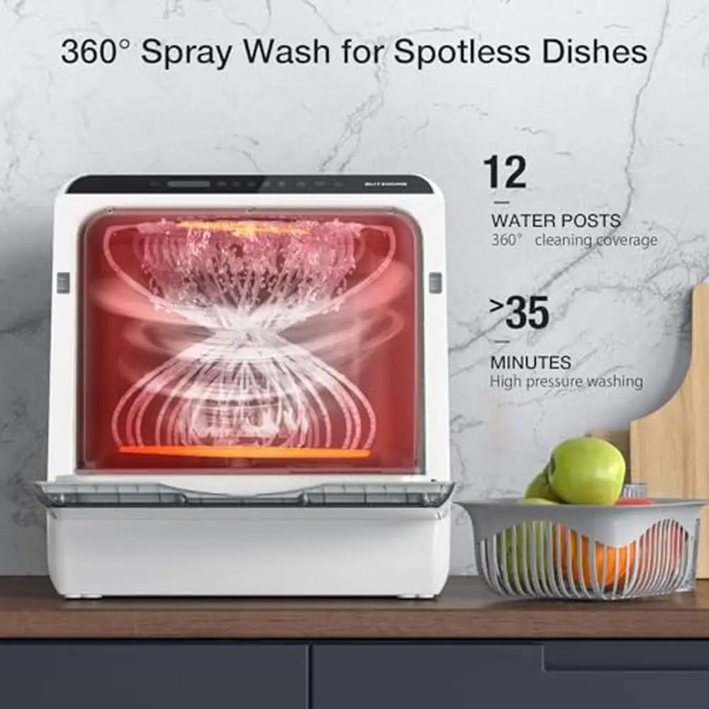 Compact Smart Portable Dishwasher with 360 Cleaning