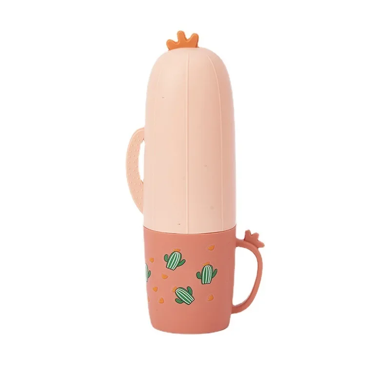 Travel Toothbrush Container Portable Toothbrush Case Well Sealed Wide Application Cute Cartoon Cactus Tumbler Cup Holder