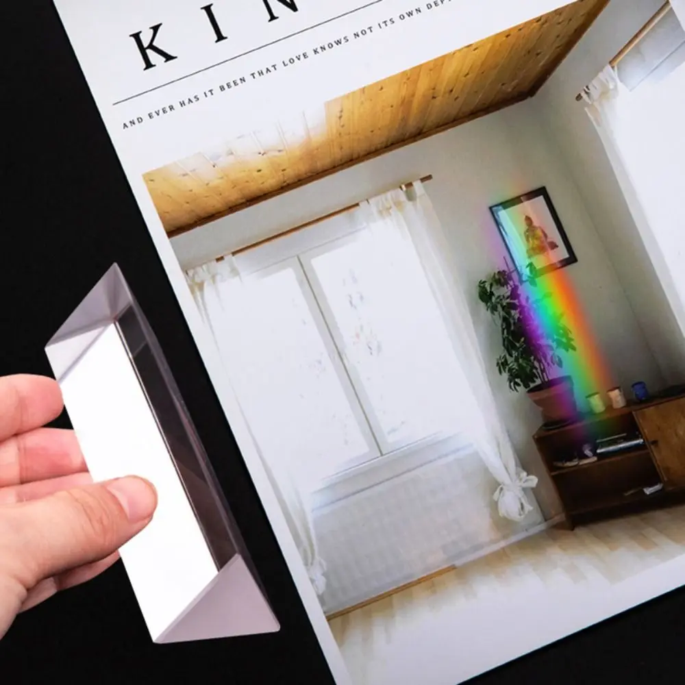 Crystal Physical Optics Prism Optical Glass Prism Design Rainbow Triangular Prism Seven Colors Seven Color Triprism Students
