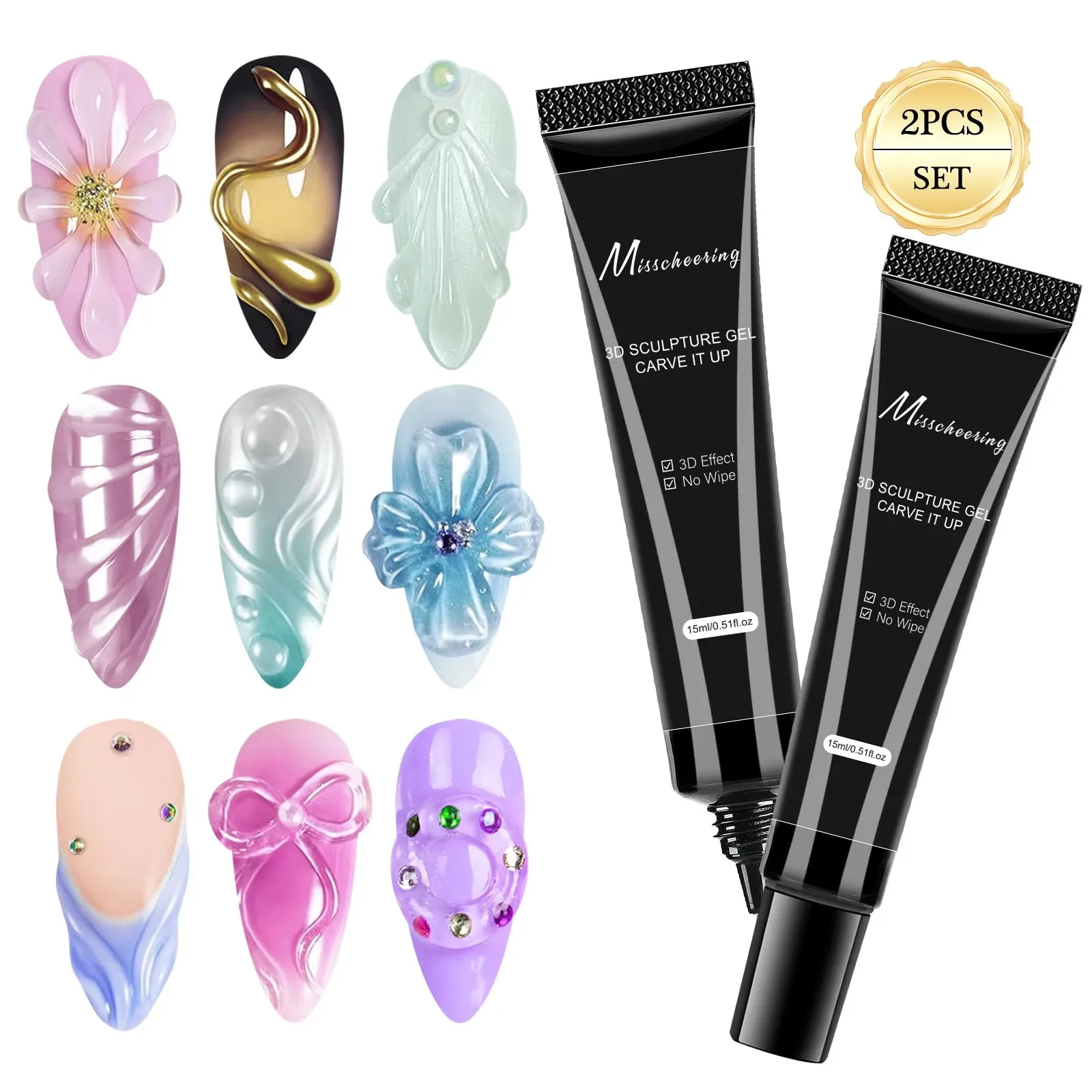 Deluxe 3D Gel for Creative Nail Art and Sculpting