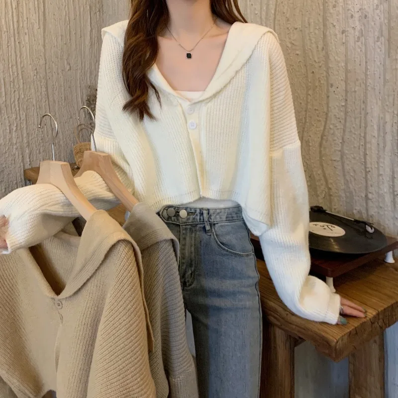 Women Long Sleeve Cropped Sweater Tops