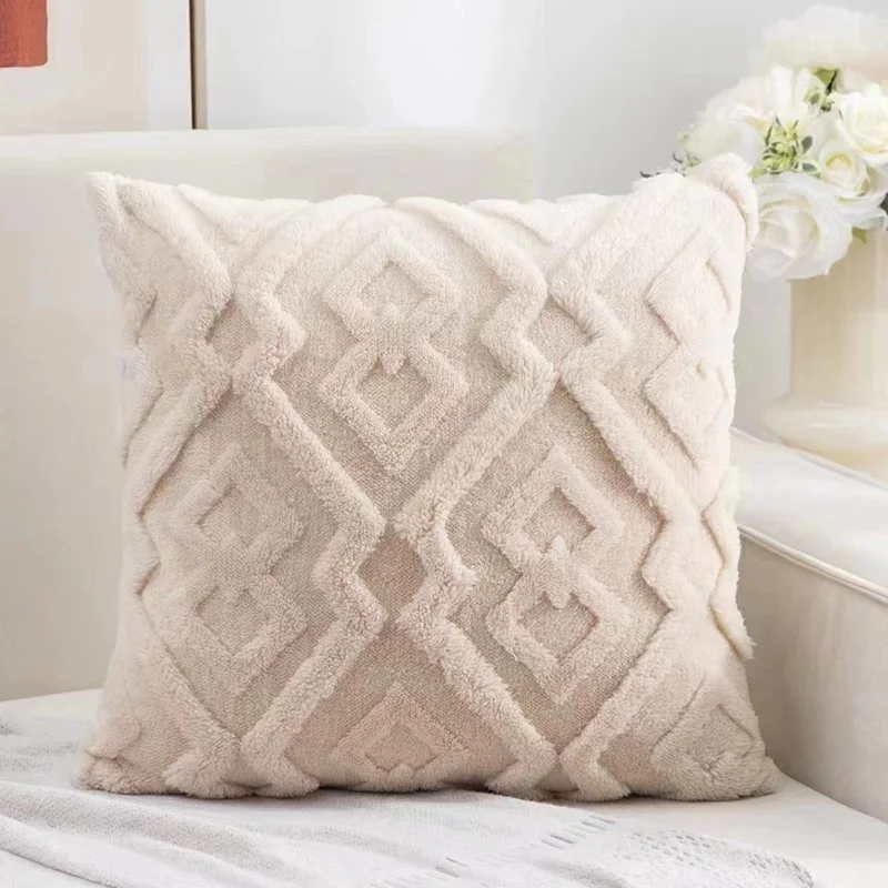 Snowflake Velvet Jacquard Throw Pillow Cover - Elegant Home and Room Decor