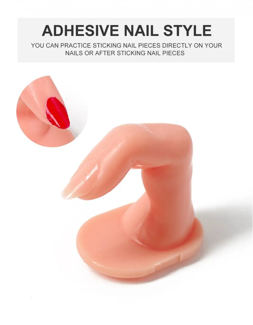 Description Picture 5 of item1Pcs Practice Finger Manicure Beginners Training Acrylic UV Gel Hand Finger Design False Nail Tips Model DIY Display Tools