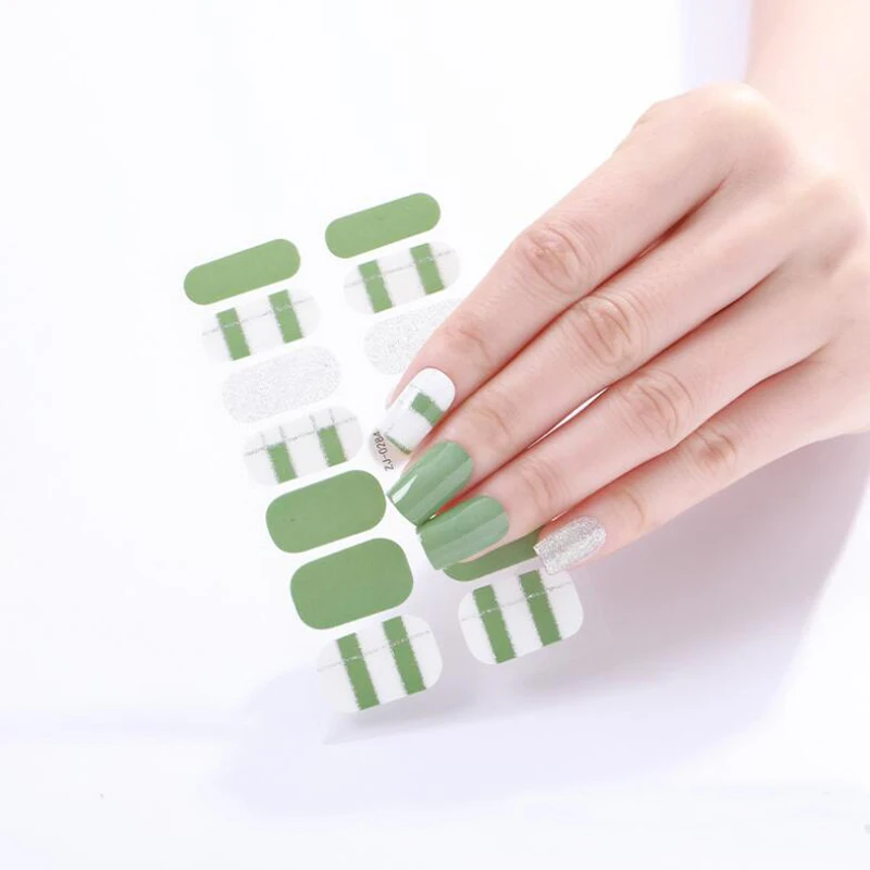 Nail Polish Film Stickers No Light Gel Nail Stickers Summer Cute Full Cover Decals DIY Manicure Slider Art Tools