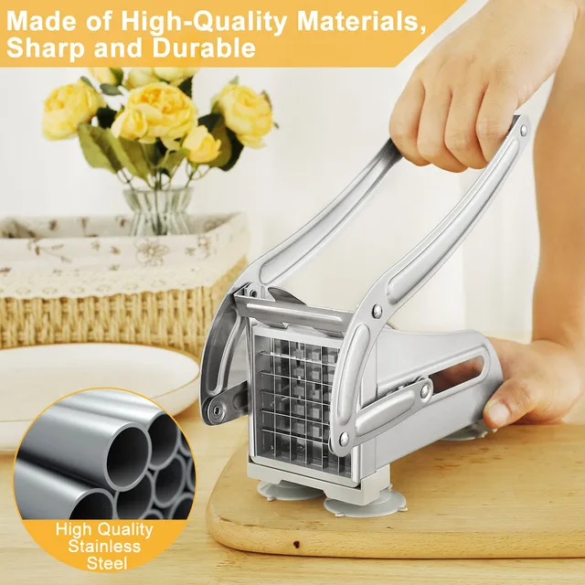 New French Fry Cutter Stainless Steel Potato Chipper Fast Cutting Potato  Chip Cutter with 36/46 Holes Blades Manual Food Slicer - AliExpress