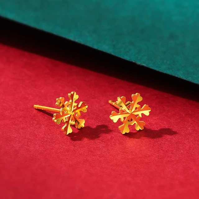 Buy Snowflake Earrings Tiny Snowflake Post Earrings Gold Snowflake Stud  Earrings Snow Earrings Online in India - Etsy