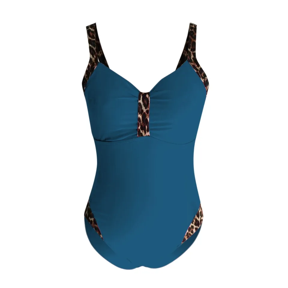 Leopard Print One Piece Swimsuit 2024 Women