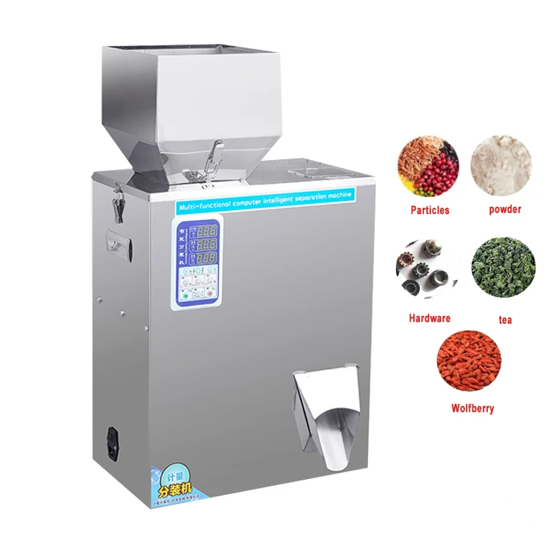 

Granule Powder Filling Machine For Tea Bean Seed Particle Medlar Packaging Machine Automatic Weighing Filler 350W