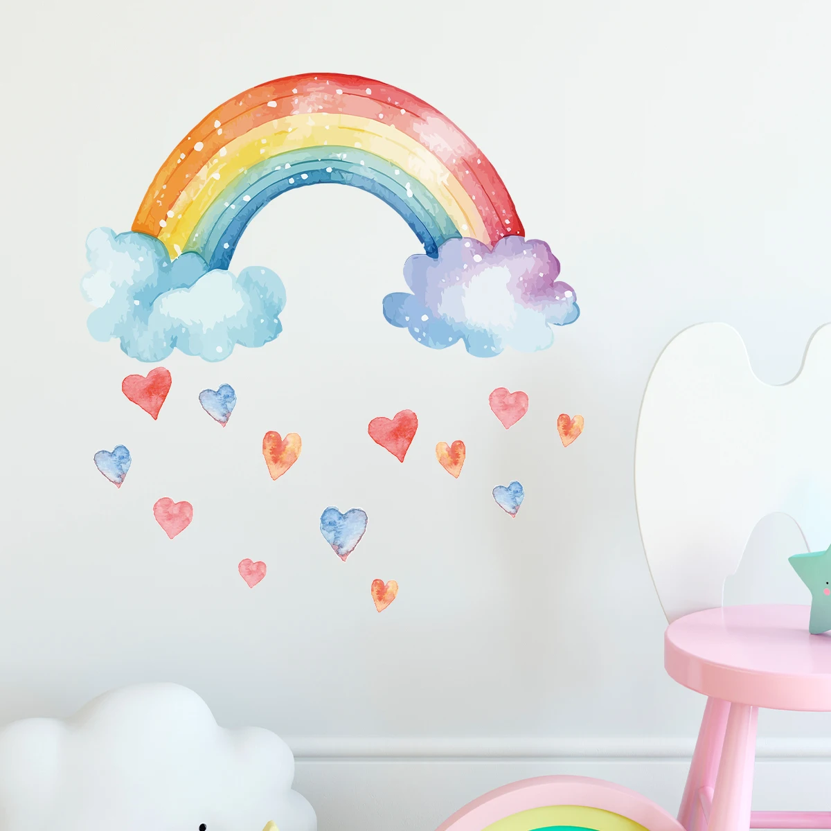 Luminous Wall Stickers Cartoon Cute Elephant Balloon Star Animal For Bedroom Living Room Nursery Decoration