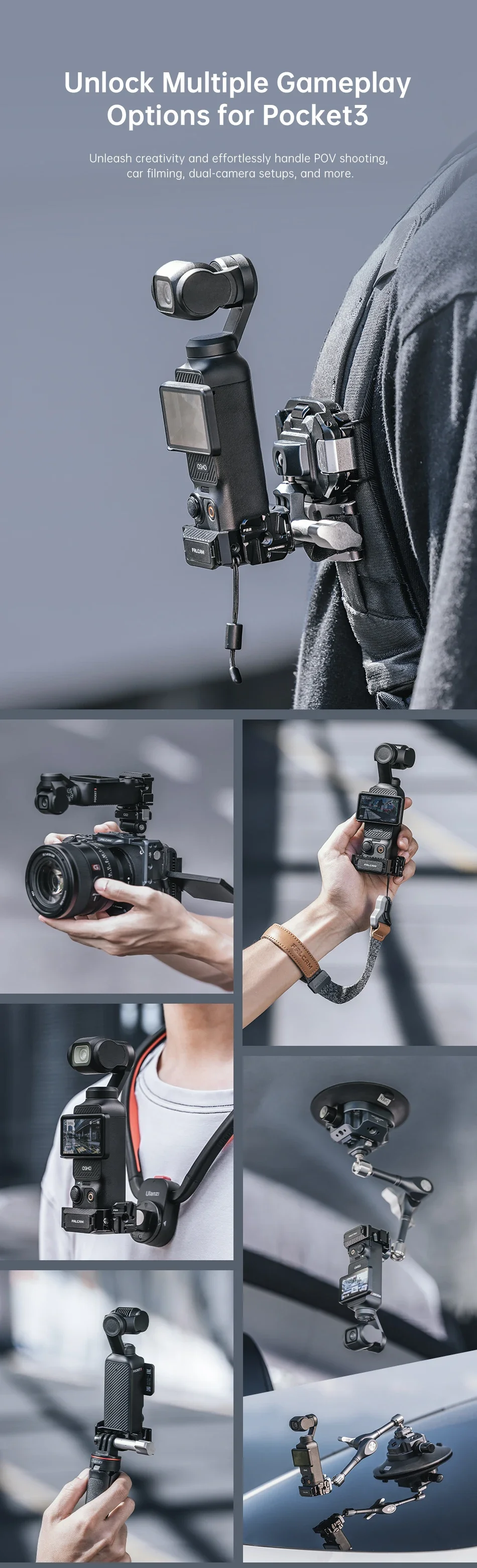 F22 Quick Release Expansion Frame For DJI OSMO Pocket 3 Compatible with F22 Magl