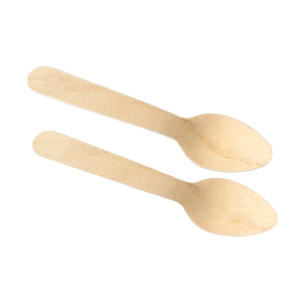 100pcs Disposable Wooden Spoons Dessert Spoon Tableware Party Supplies for Cake Ice Cream wood ice cream spoons