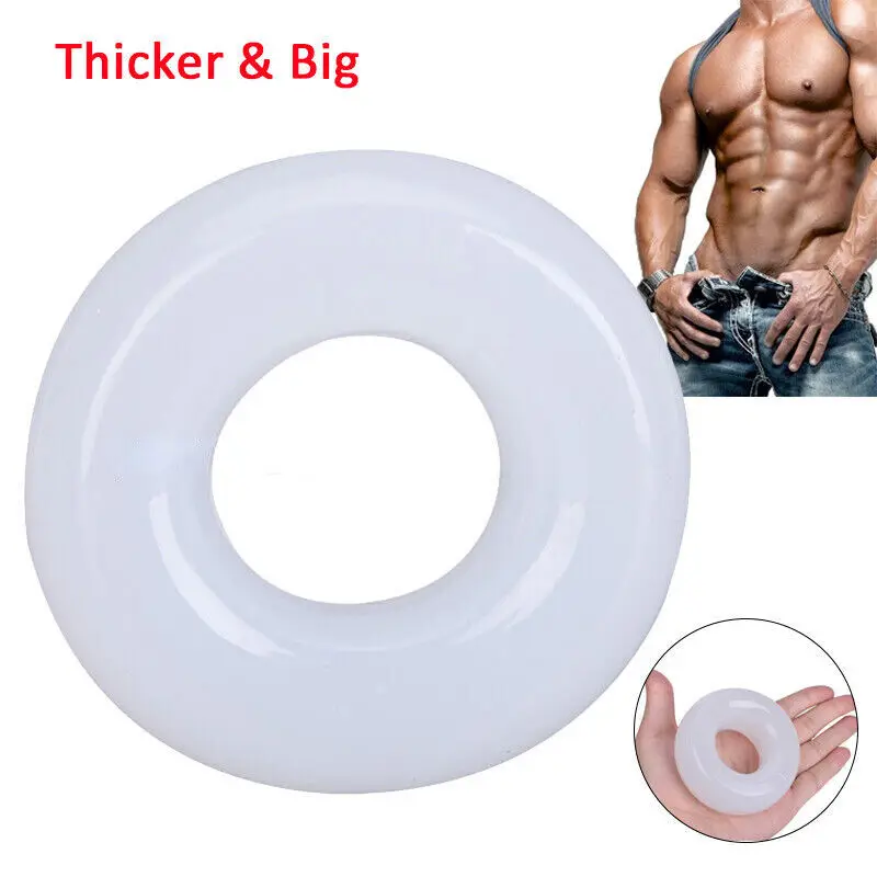 Male Silicone Weight Bearing Ring Increase Penis Exerciser Male Lock Sperm Penis Ring Delay White Reusable Penis Stretcher Ring