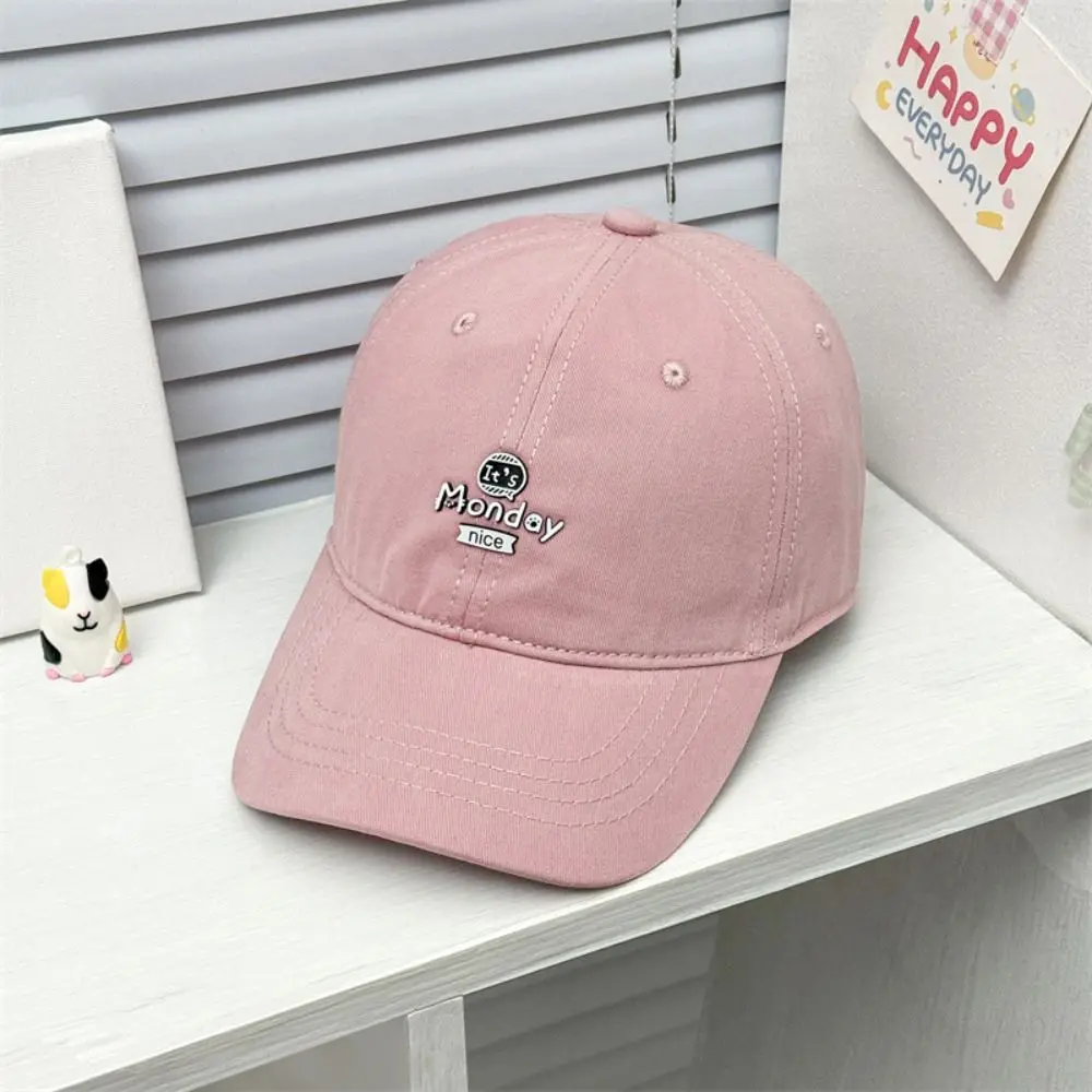 Korean Style Children Candy Color Baseball Hat Letter Embroidery Anti-UV Summer Sun Hat Quick-dry Cute Girls Peaked Cap Baby