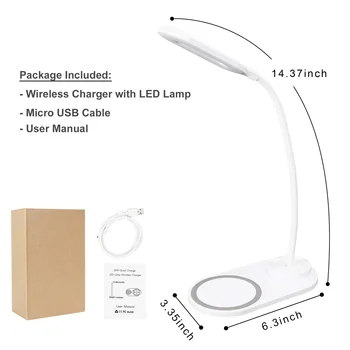 Desk Lamp Phone Wireless Charging Lights Dimmable Eye Protect Reading Table Light LED Study Office Table Lamp 6