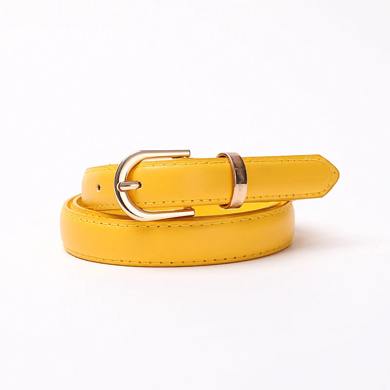 Goowail 2022 Female Black White Yellow Leather Belts Thin Waist Straps For Casual Dresses Jeans 130cm Long Plus Size Women