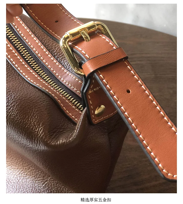 Genuine Leather Women's Shoulder Bag Real Soft Cowhide Tote Bag Lady New Style Simple Temperament Crossbody Bag Luxury Handbag