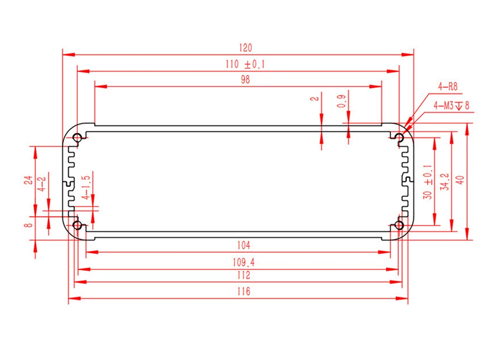 industrial gabinete k17d 120*40mm